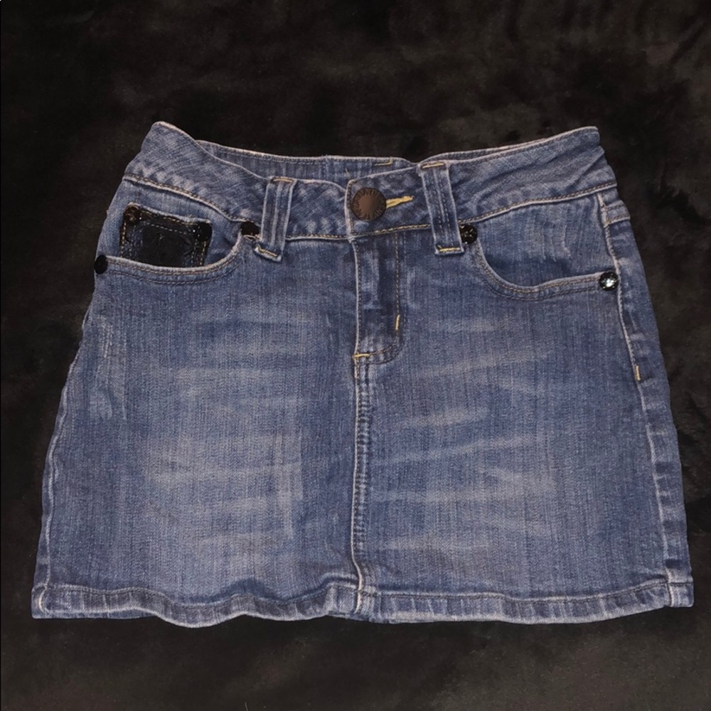 Jean skirt with black detailing